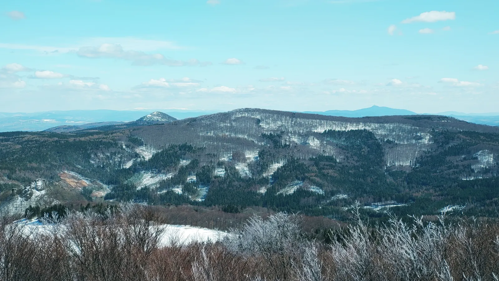 Winter view over snowy hills